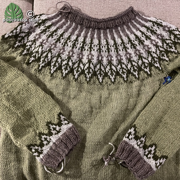 keskeneräinen villapaitaprojekti