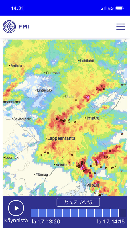 Heinäkuun 1. oli sateinen