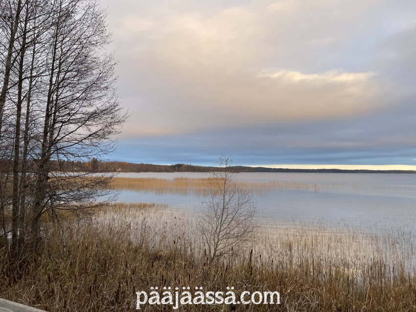 Luonto värjäytyi oranssin siniseksi auringonlaskun aikaan